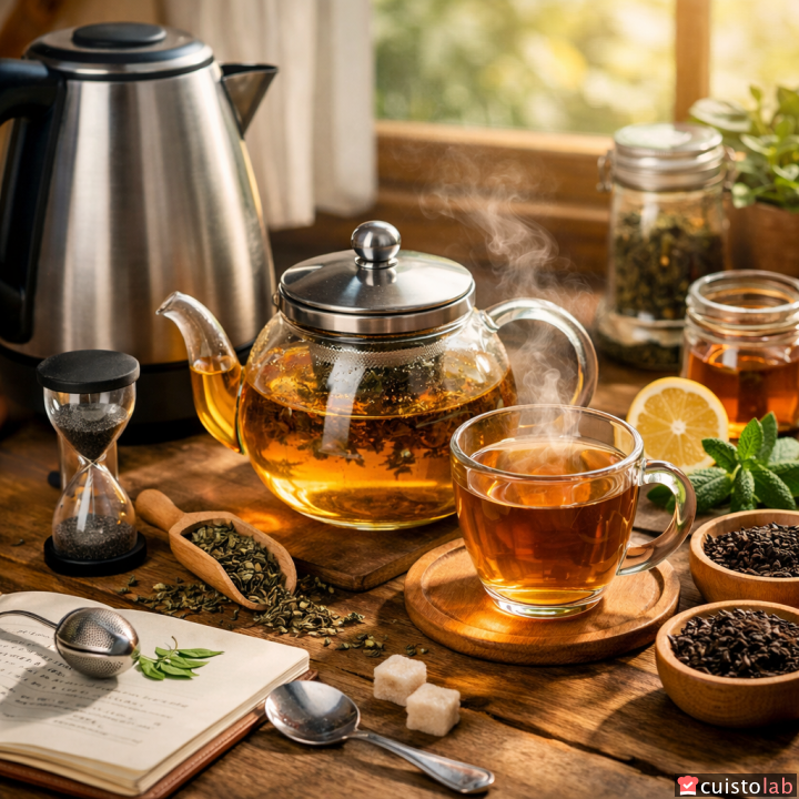 thé dans une théière