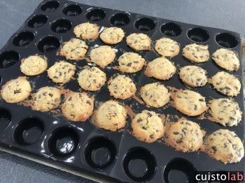 Les mini-cookies à la sortie du four