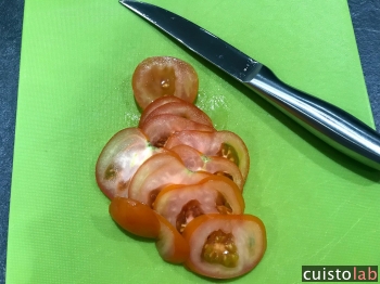 La tomate en rondelles