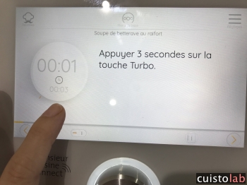 On appuie 3 secondes sur la touche turbo