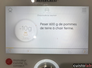 Peser 600g de pomme de terre