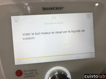 On vide et on réserver le liquide de cuisson