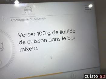 On ajout 100g de liquide