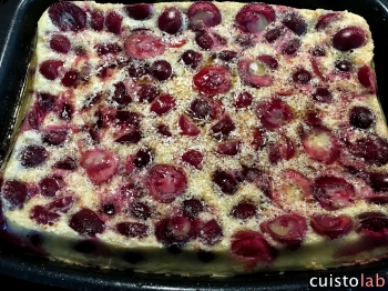 Fin de la cuisson du clafoutis