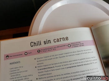 Une recette dans le  livre \