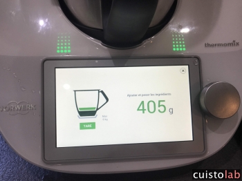 400g d'eau dans la cuve du Thermomix