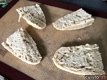 Les tartines sont coupées