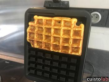 Gaufre à la purée de patate douce dans le gaufrier Krups