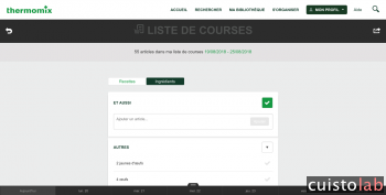 Liste de course par ingrédients