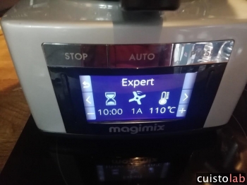 10 min, vit 1A à 110°C