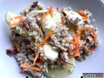 Salade de sarrasin au maquereau fumé