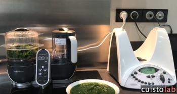 Purée de bébé avec le Thermomix TM31 face au Nutribaby+