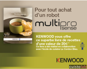 Un livre de recettes offert pour l'achat d'un robot multipro