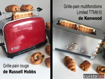 Grille-pain :  Russell Hobbs rouge / Kenwood Limited TTM610, la battle