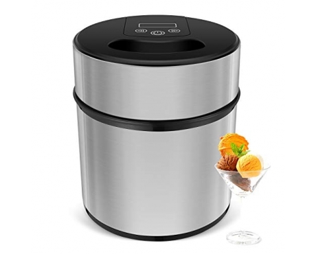 Sorbetière électrique HKOENING 2L – Machine à Glace Inox, 12W, Neuve