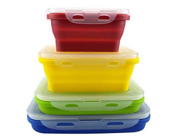 Lot de 4 récipients alimentaires en silicone