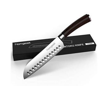 Homgeek couteau de Santoku 17cm en acier