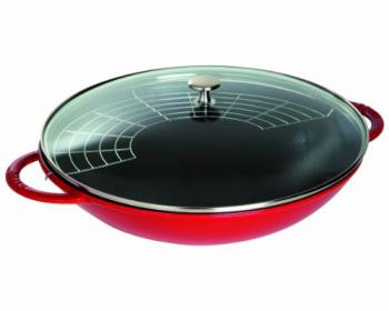 Wok 1313918 Gris Graphite avec couvercle en verre 37 cm