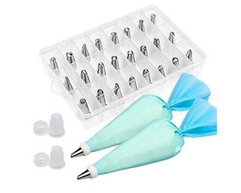 CÉCOA - Poche à Douille Ampoule Silicone + 3 Douilles INOX