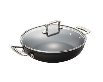 Sauteuse provençale en aluminium forgé avec couvercle verre