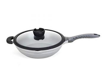 Sauteuse 28cm gris métal avec couvercle