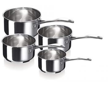 Série de 4 casseroles Chef 12066984 en acier inoxydable