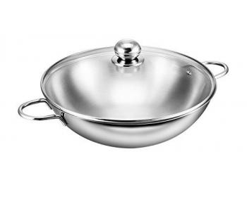 Wok Josie en Inox avec couvercle en verre, Ø 32 cm