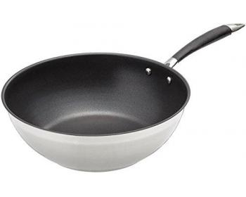 Wok de 28 cm en acier inoxydable