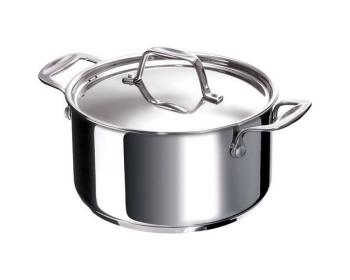 Faitout Chef 12061244 + couvercle en acier inoxydable  24 cm