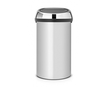 Poubelle Touch Bin 402425, 60 L - Gris métallique