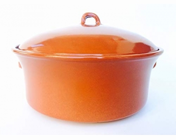 Cocotte en terre cuite avec couvercle Diam 20 x H 10cm