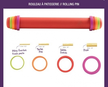 Rouleau à pâtisserie F11870 ajustable - silicone