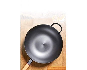 Wok en fonte brute - fond plat