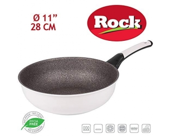 Poêle Wok anti-adhésive Rock Ivoire, 28 cm