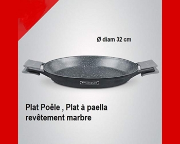 Plat à paell,a revêtement marbre - 32 cm