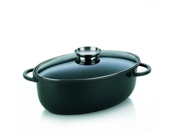 Cocotte à braiser ovale 15153 en fonte d'aluminium