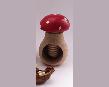 Casse noix / amandes / noisettes en forme de champignon - Rouge