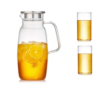 Carafe en verre et couvercle Inox