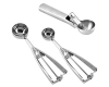 Lot de 3 cuillères à glace en acier inoxydable avec gâchette