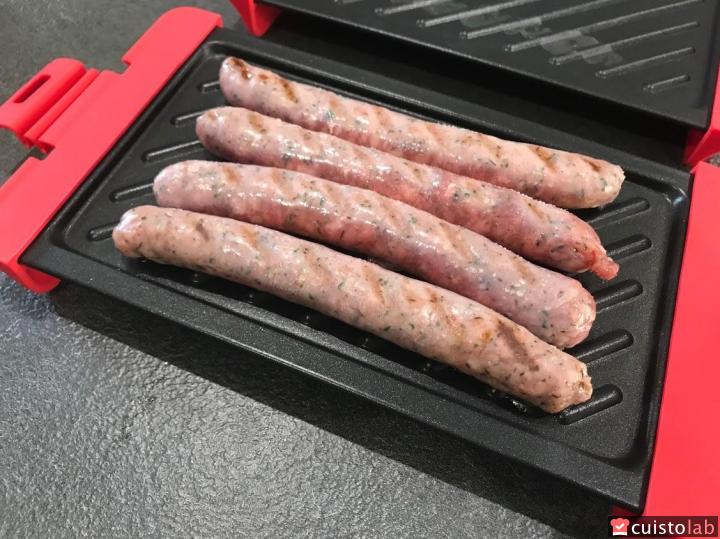 Les saucisses après 3 minutes au micro-ondes