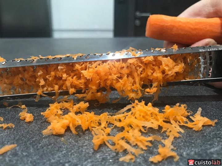 Résultat des carottes râpées avec cette râpe