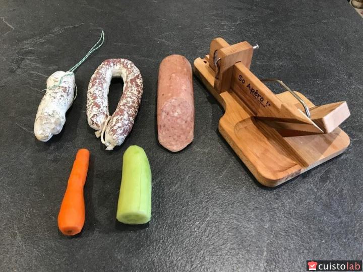 Nos tests avec les différents saucissons, la carotte et le concombre