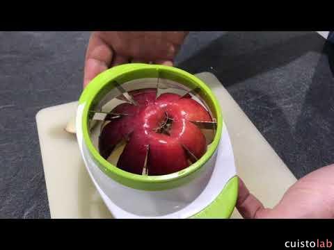 Essai de découpe de la pomme avec le Elle à Table