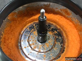 Les restes de carotte dans le filtre