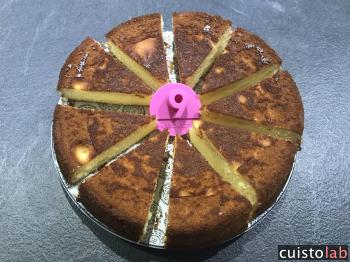Et voilà notre gâteau est coupé en 9 parts égales