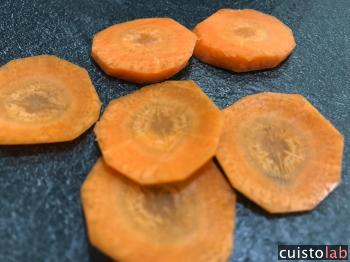 Rondelles de carotte peu homogènes
