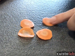 Réalisation des rondelles de carotte avec la Kyocera