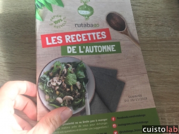 Le livret de recette fourni dans le colis