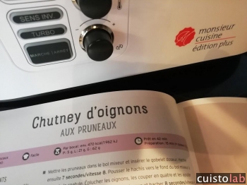 La recette de chutney extraite du livre pour Monsieur Cuisine