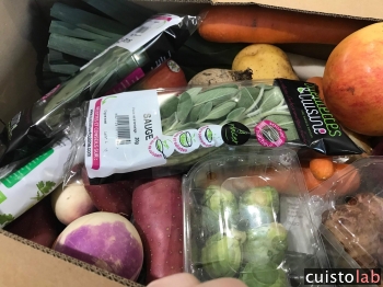 Le carton de fruits et légumes